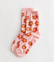 New Look Pink Retro Floral Ankle Socks